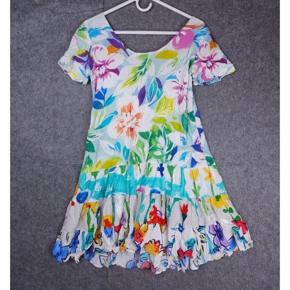 JAMS WORLD Dress Women's Small Hawaiian Floral Hula - Picture 2 of 8